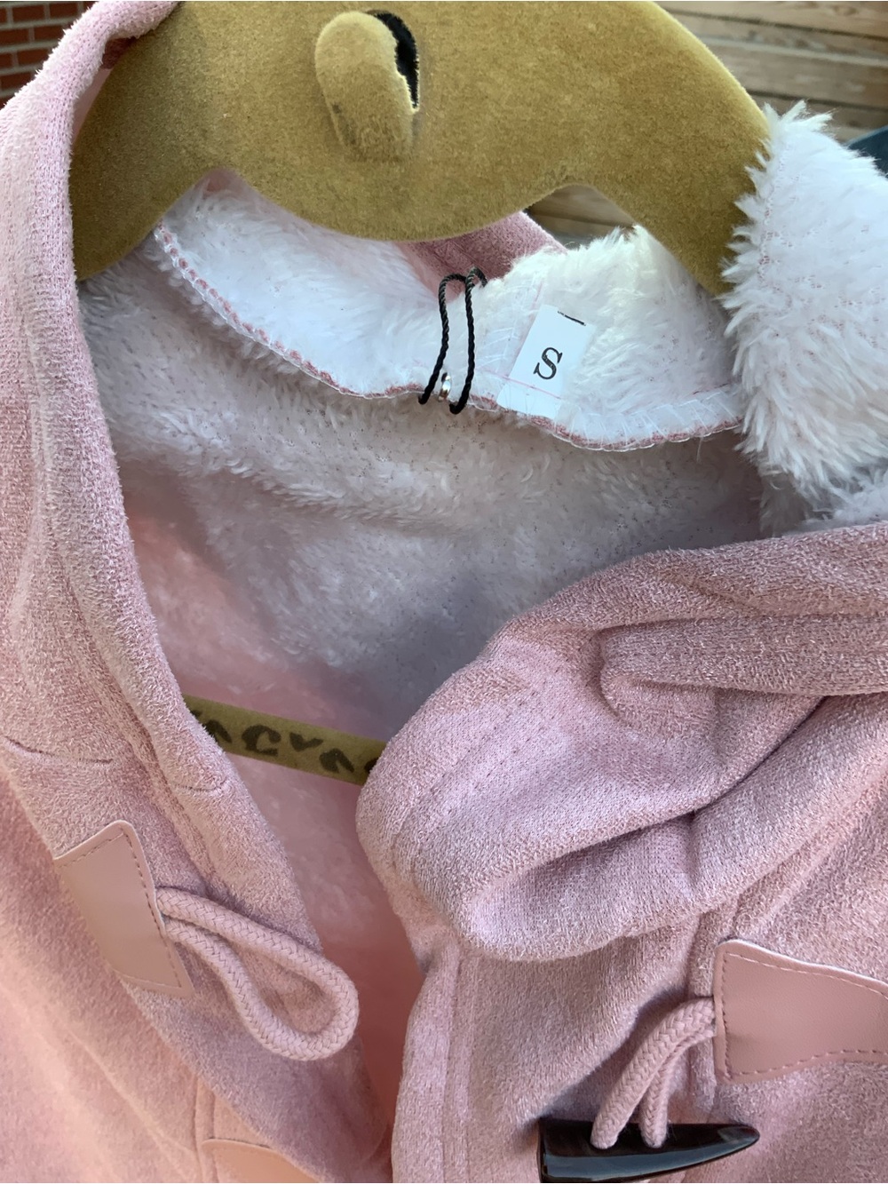 Doublju Pink Toggle Jacket with white lining - size S